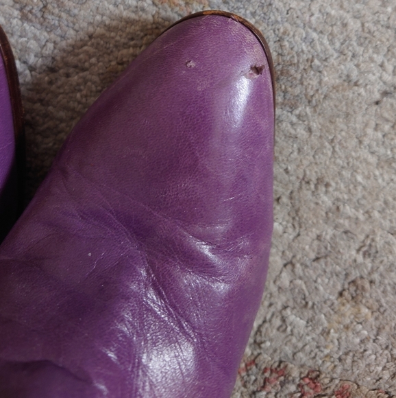 Vintage Ottorino Bossi purple snakeskin cowboy cowgirl booties 8.5 - Picture 8 of 11